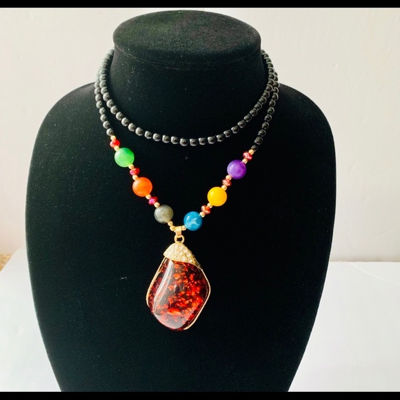 Long Ethnic Statement Necklace - Picture 2 of 6